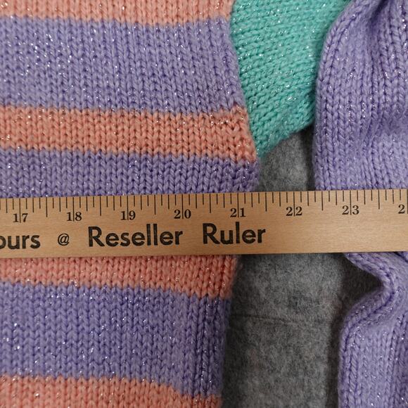 Vintage‎ Gitano Sweater Womens 18W 90s Knit 90s Pastel Metallic Artsy Mock Neck - Picture 6 of 8